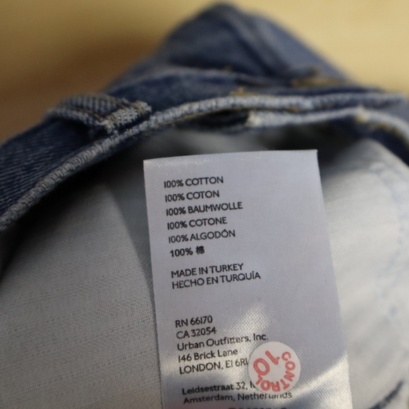 Free People Maggie Mid Rise Button Fly Straight Leg Denim Jeans Blue Size 25 - Picture 13 of 14